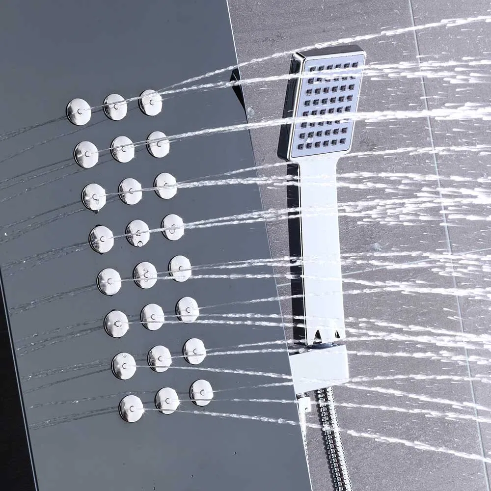 Factory Direct Price Modern OEM Stainless Steel Wall Mounted Waterfall Bathroom Shower Panel Set with Hand Shower