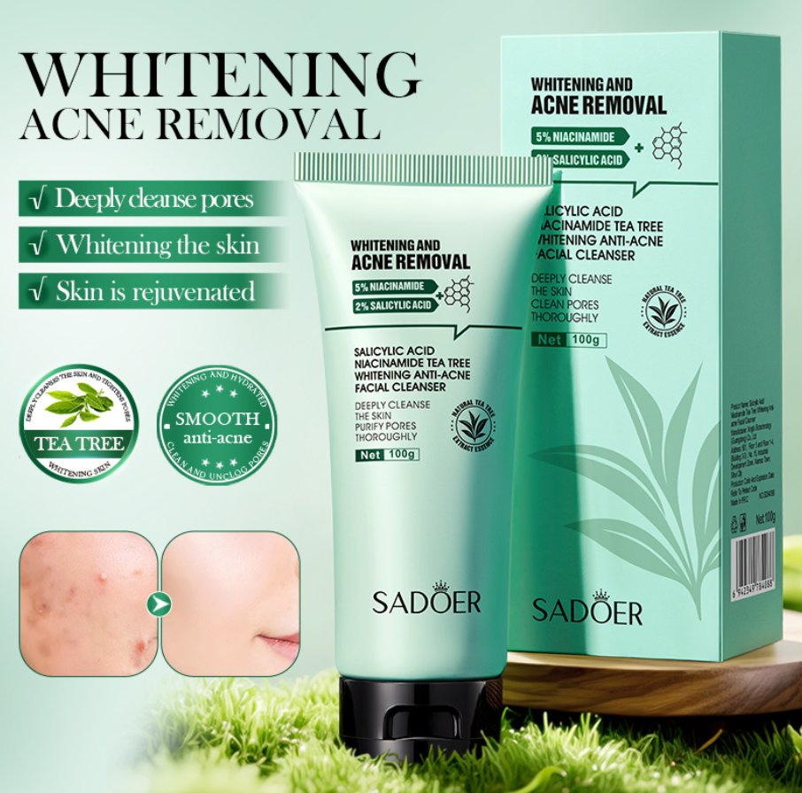 Salicylic Acid Whitening Acne Removal Mud Tea Tree Cleansing Mud Mask Niacinamide Tea Tree Facial Mask Cream Acne Removing Serum Skincare Set