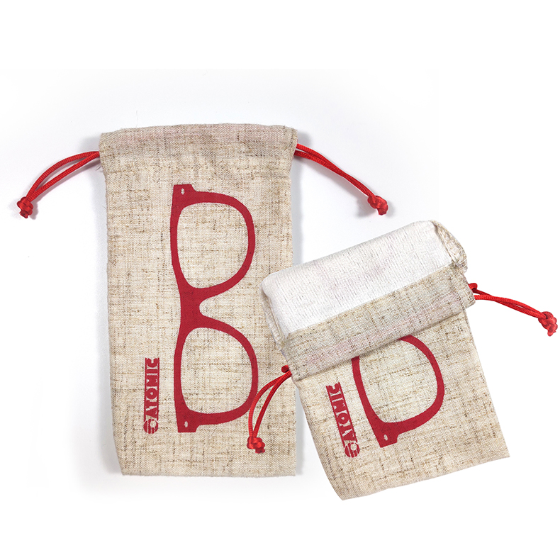 Wholesale Customized Printed with Logo Cotton Drawstring Gift/Glasses Packaging Sunglass Bag Pouch
