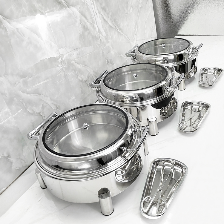 6L Round Hotel Catering Electric Buffet Stove Food Warmer Chafing Dish