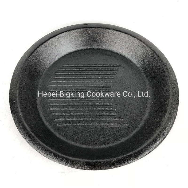 Wholesale Round Cast Iron Pan Steak Skillet with Wooden