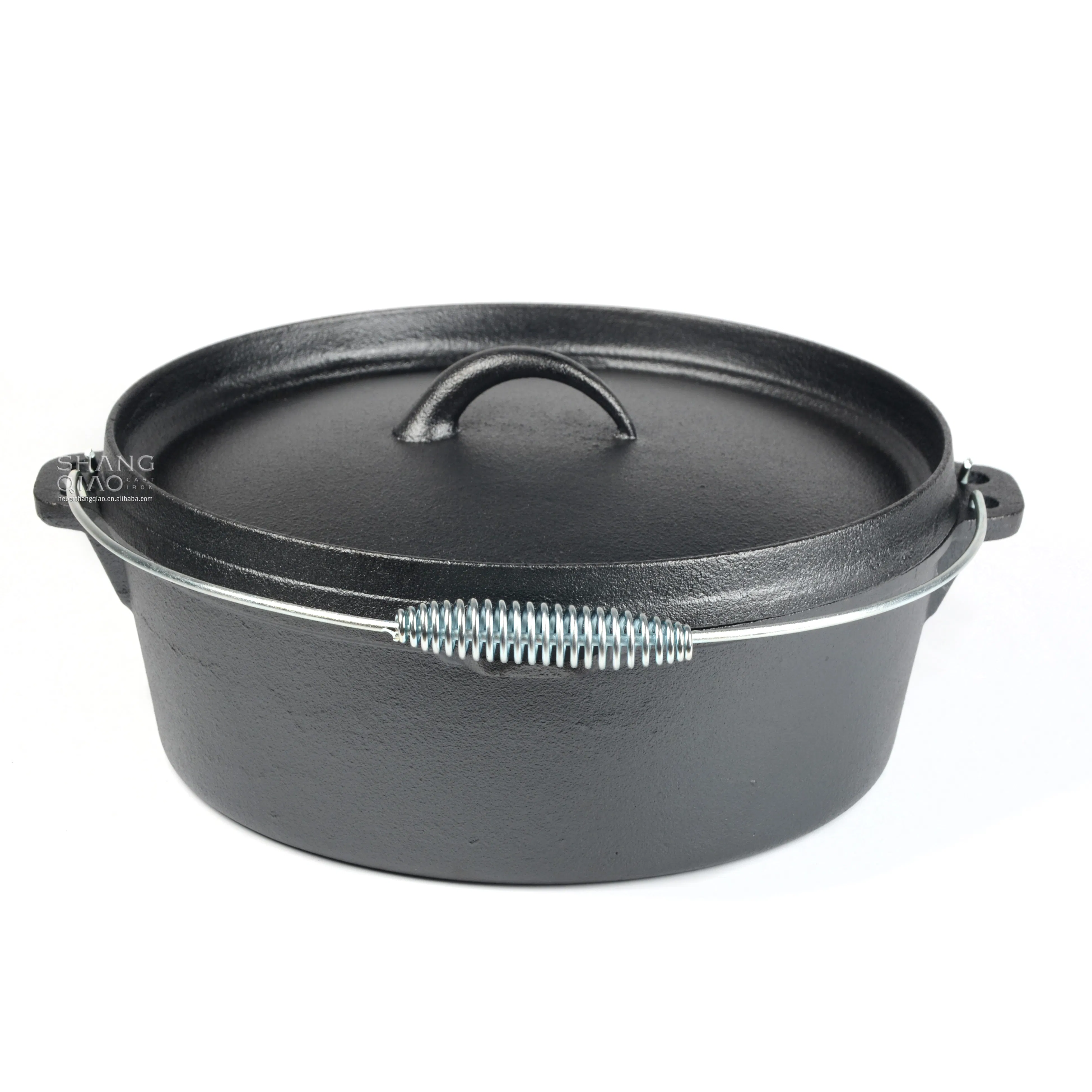 Чугунный голландский котелок для кемпинга с крышкой