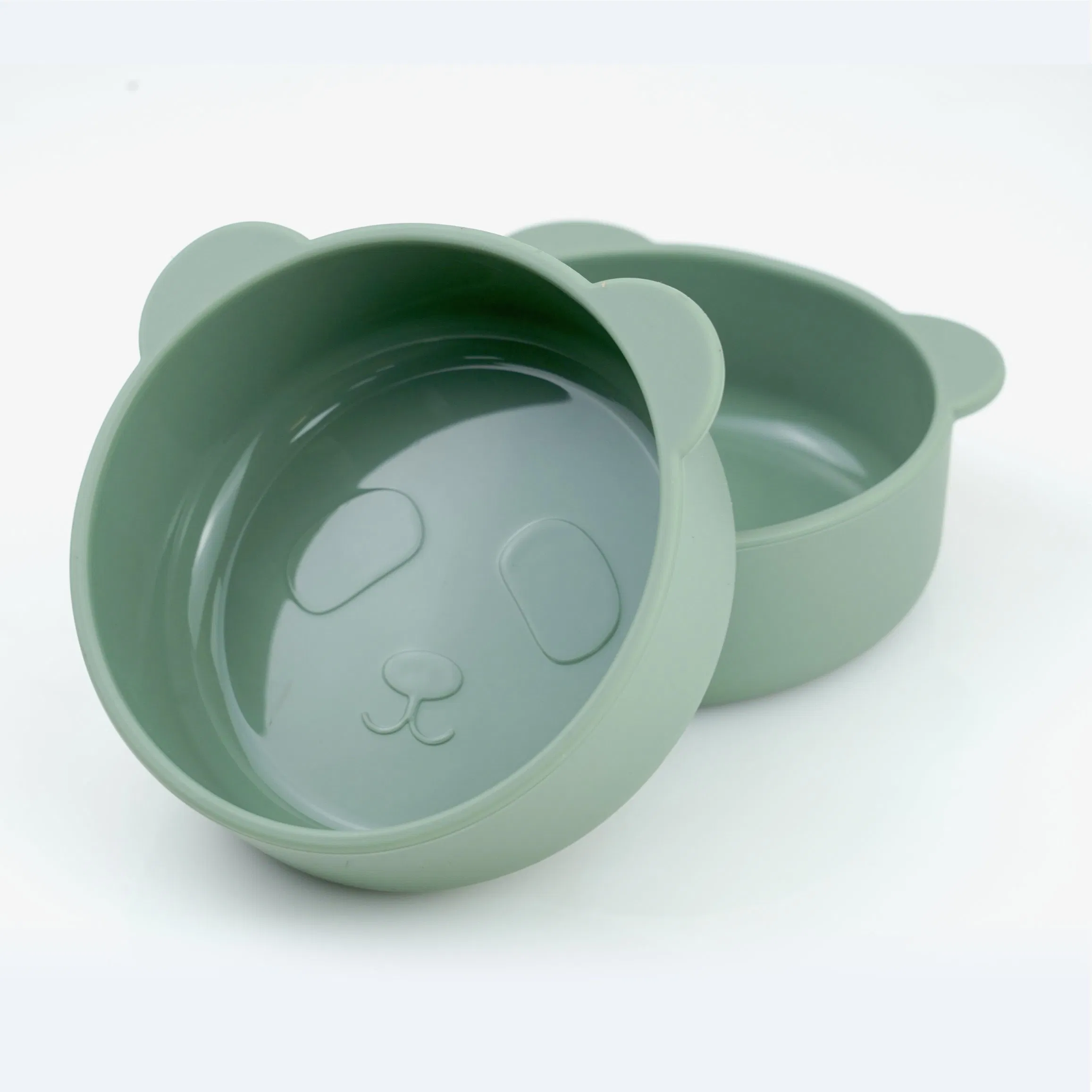 Custom BPA Free Non Toxic Silicone Divided Plate Suction Dinner Bowl Food Grade Baby Feeding Set