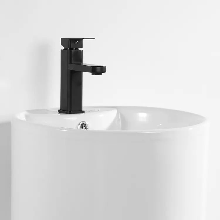 Chaozhou Ceramic Sanitary Wares Washroom Washbasin Modern Hand Wash Pedestal Sink Basin