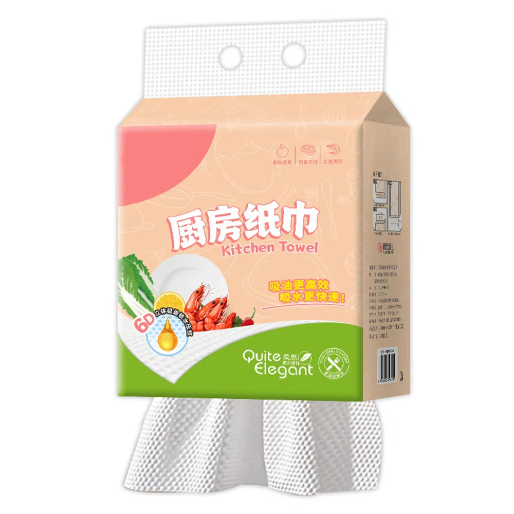 Non-Fluorescence Wood Pulp Absorbent Paper Towels for Kitchen