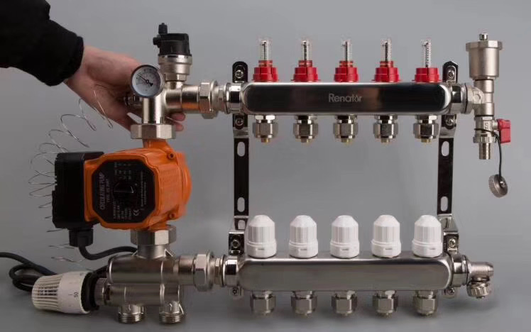 Supplier of Flowmeter Radiant Under Floor Pex Heating Manifold with Stainless Steel Body with 2-12 Loops
