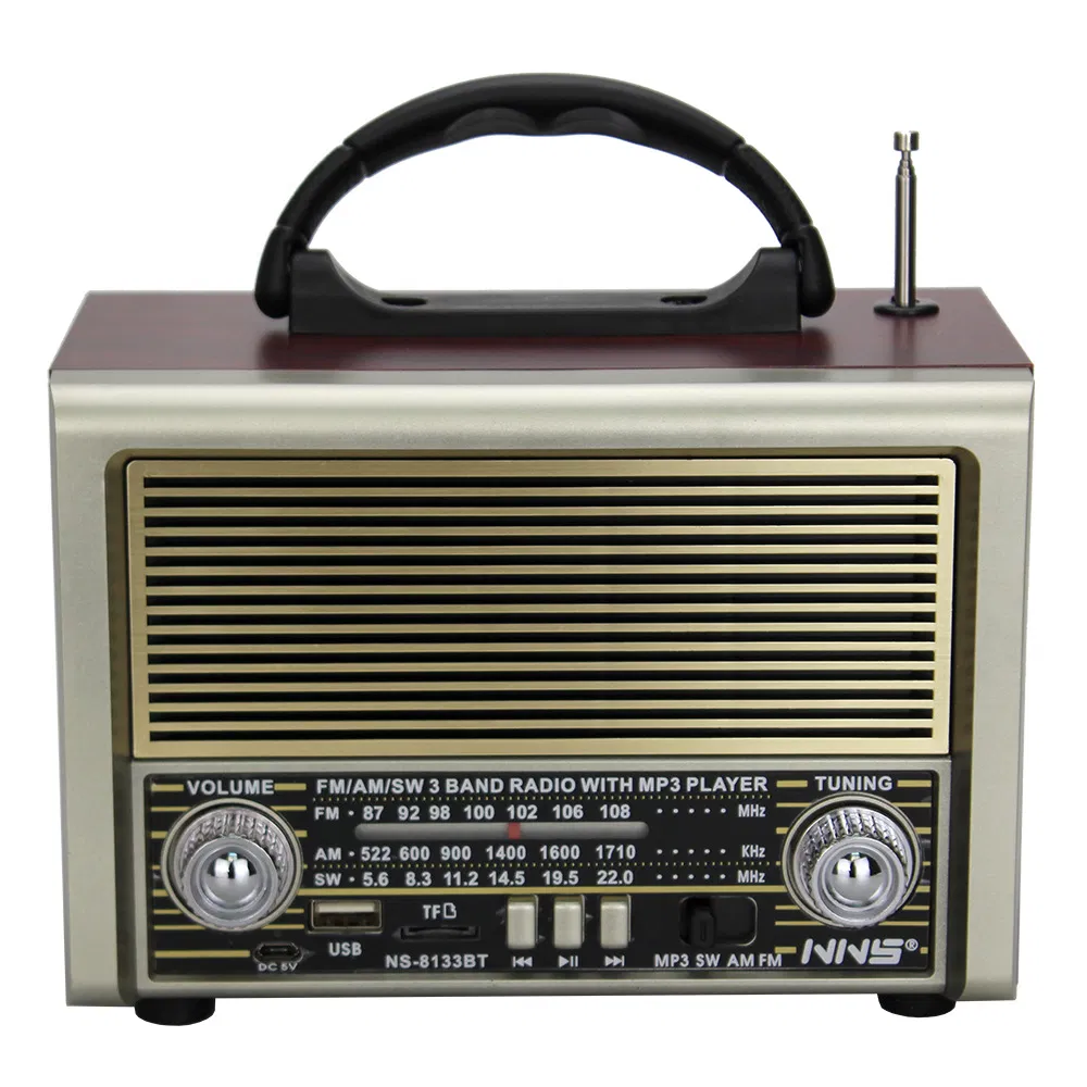 Ретро радио NS-8133BT с Bluetooth, деревянный корпус