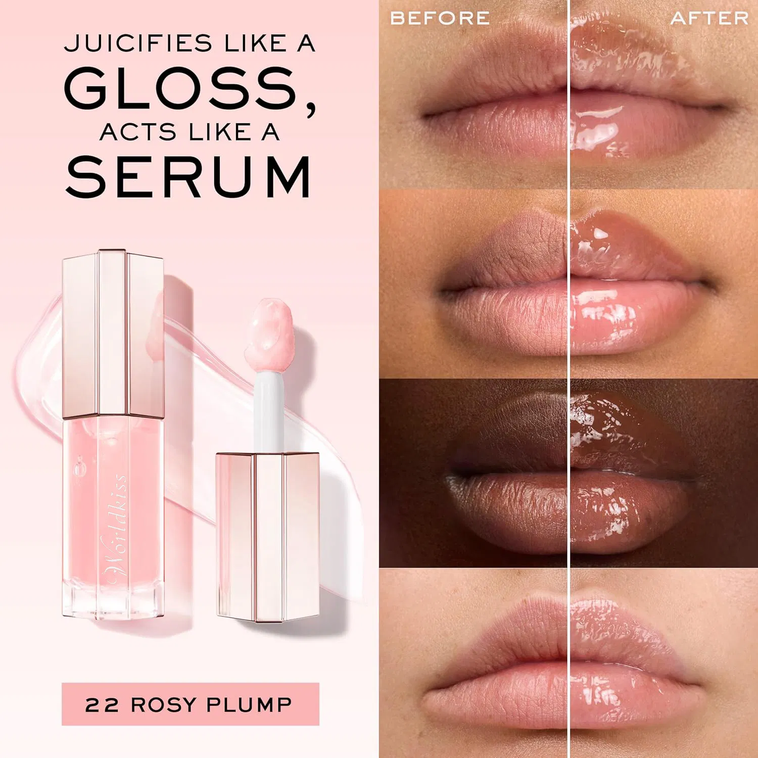 Hydrating Lip Gloss Oil in Gloss Long Lasting Moisturizing Shine Vegan Private Label Lipgloss