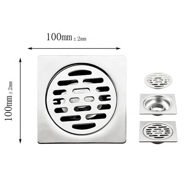 Квадратный напольный трап с антизапахом и быстрым сливом