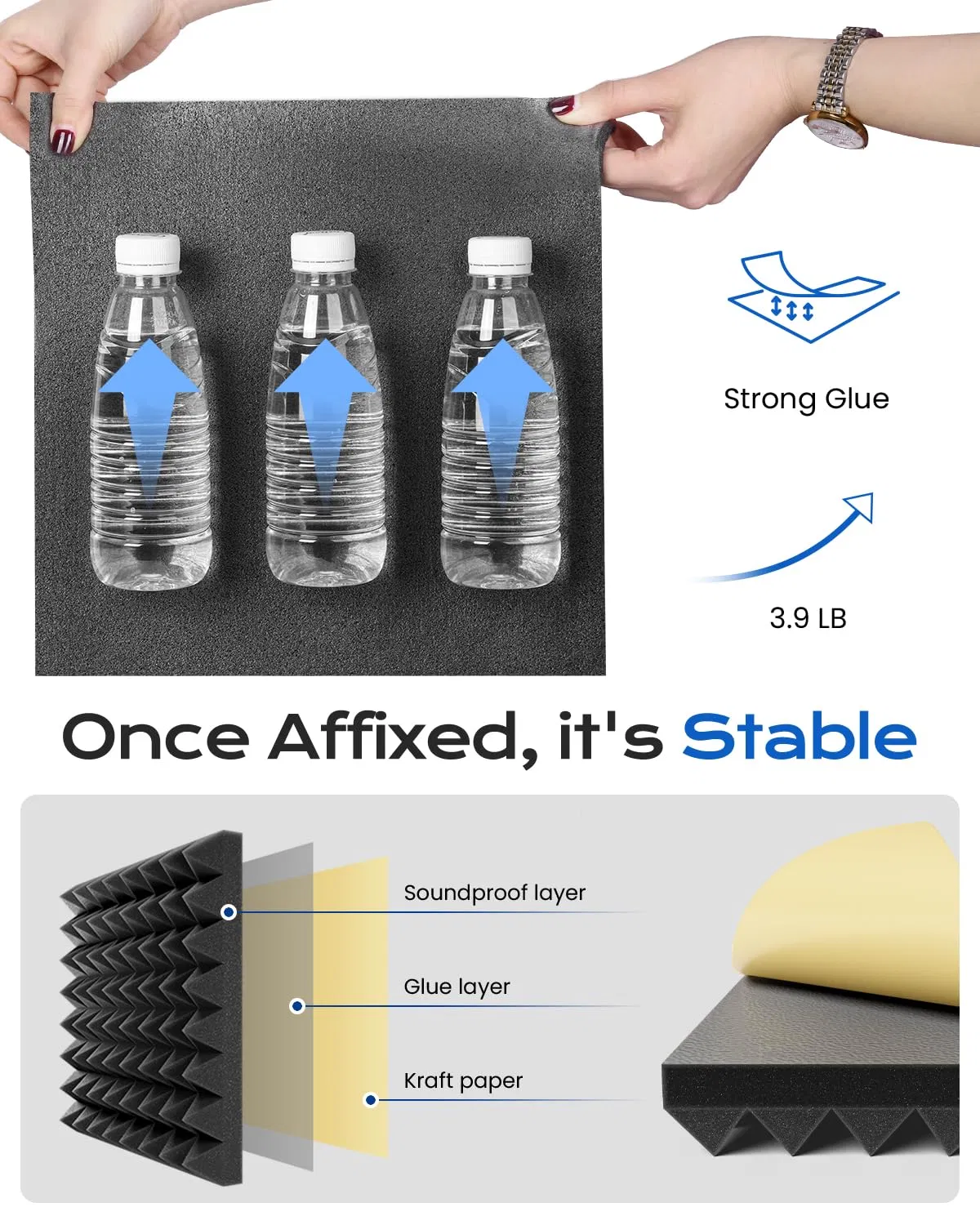 High Density Self-Adhesive Acoustic Pyrami Foam Panels Polyurethane Wall Panels for Studio Soundproofing 3D Model Design