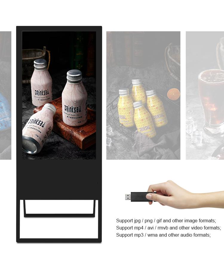 Commercial Service Equipment Retail Store Ultra Thin Portable Kiosk LED Advertising Display Digital Signage