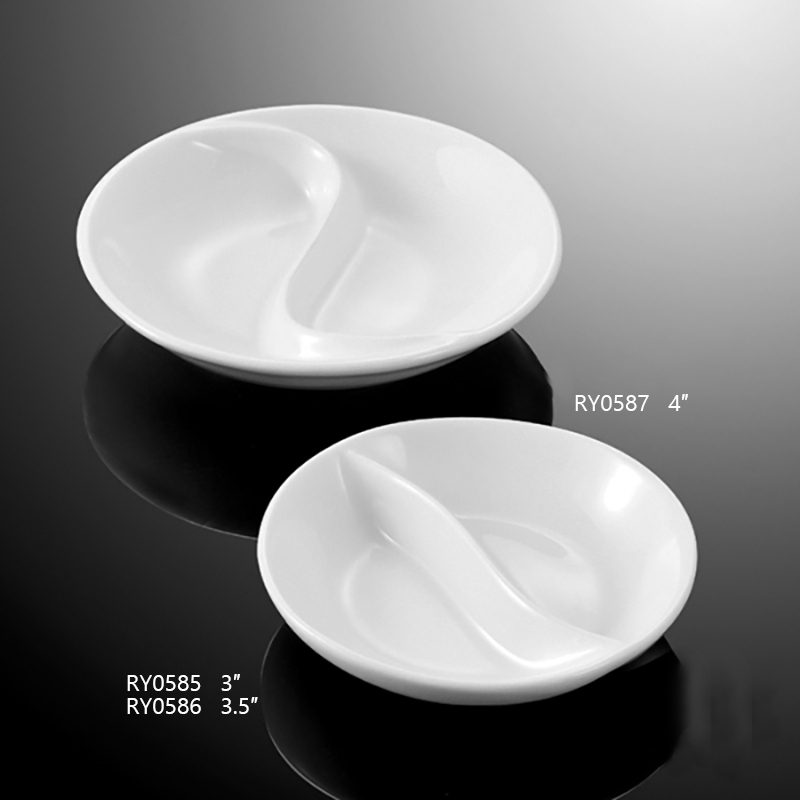Multi-Specification Nice Square Divided Sauce Porcelain Dish