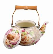 Enamel Kettle Ball Shape Flower Coating Carbon Steel Customized