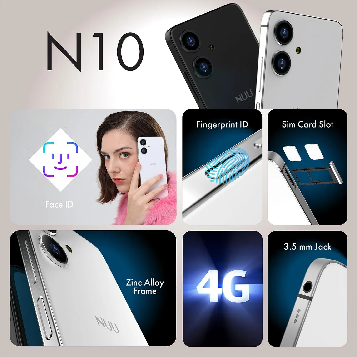 Смартфон 5G с двумя SIM-картами, 6.6 дюймов, 8/128 ГБ