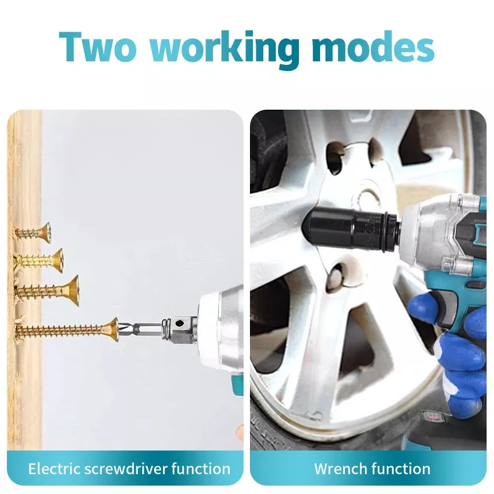 Electric Impact Wrench Brushless with 2 Batteries and One Charger Power Wrenches Power Tools Electric Tools Power Wrenches Suitable for Anywhere