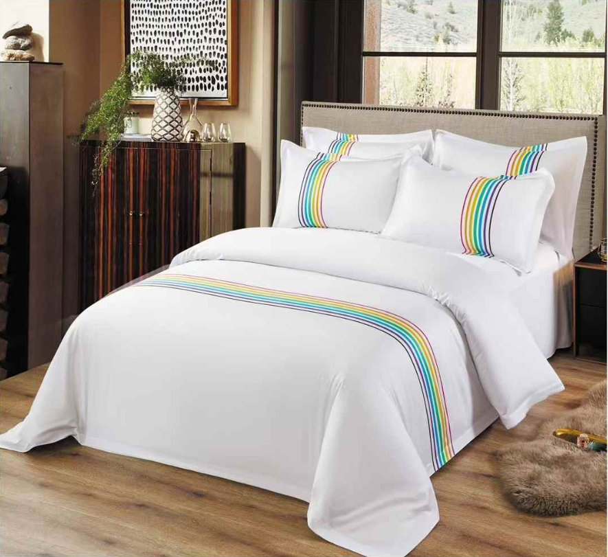 Wholesale Custom 100% Cotton Bedding Sheets Pillowcases Four Piece Set