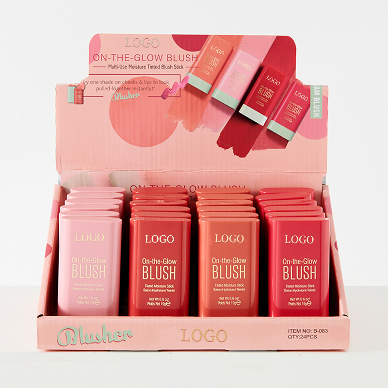 Ditong 4 Colors Pocket Cheek Creamy Organic Pink Blush Stick Waterproof Vegan Blusher