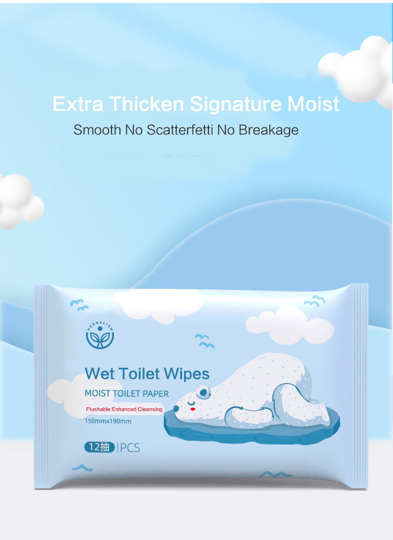 Good Quanlity Raw Wood Pulp Biodegradable Flushable Toilet Wet Wipes