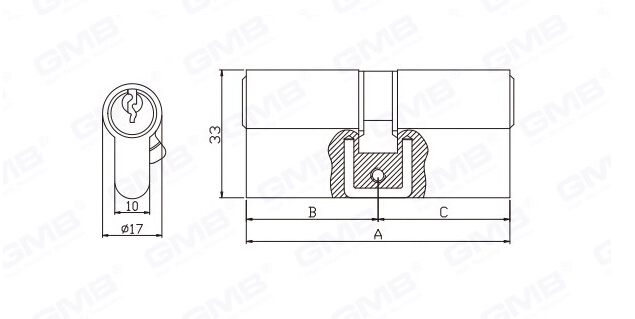 En1303 High Security Profile Brass Door Lock Cylinder (GMB-CY-35)