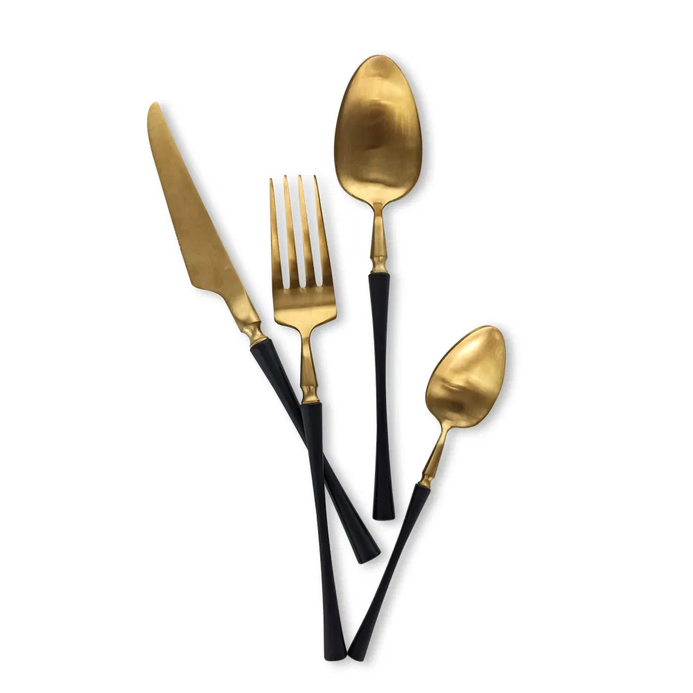 High Quality Stainless Steel Black Cutlery Spoon Fork Knife