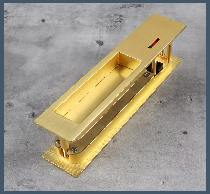 Brushed Silver Privacy Pocket Indoor Bathroom Balcony Hook Sliding Door Lock