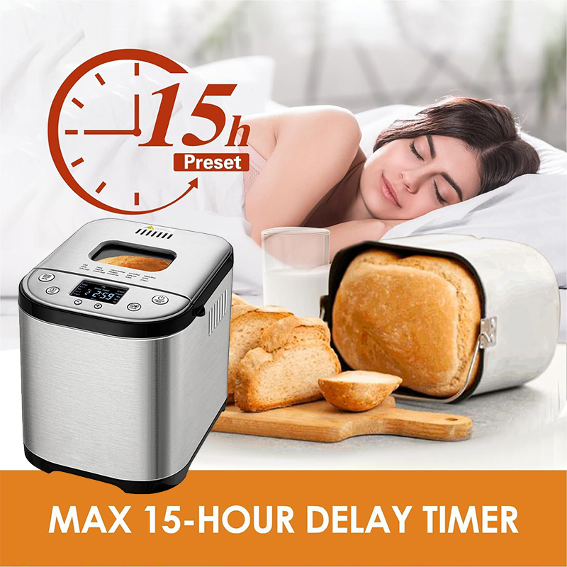 Smart 900g Breadmaker Bread Maker Machine with Stainless Steel Pan and Mixer