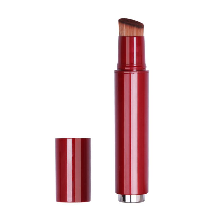 Single Oblique Head Foundation Brush Short Rod Flat Soft Hair Kabuki Foundation Brush for Liquid