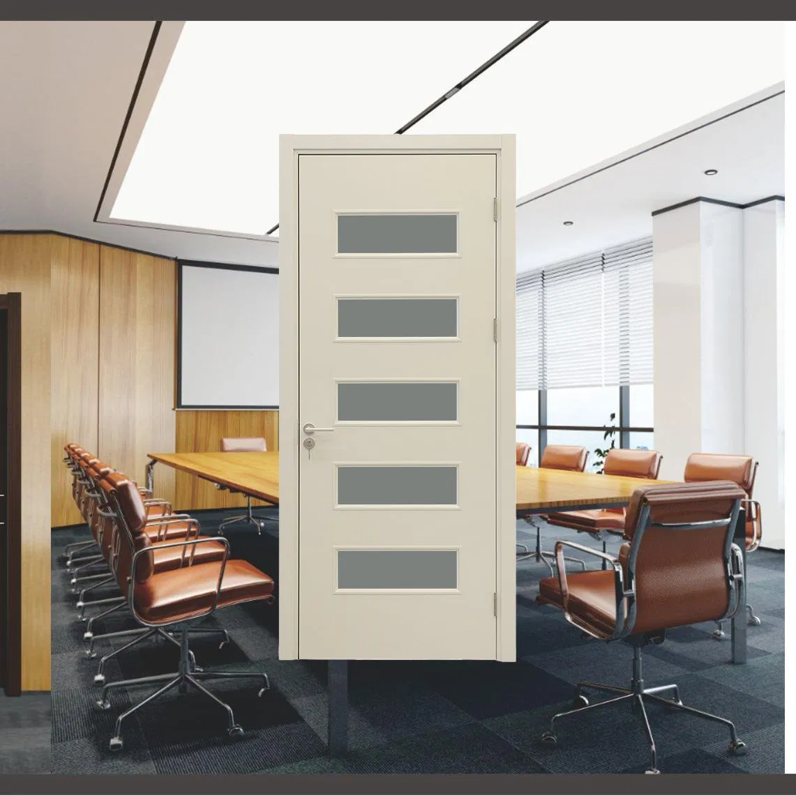 Saudi Flame-Retardant Elementary School Bathroom Waterproof and Termite-Proof WPC Painted Door