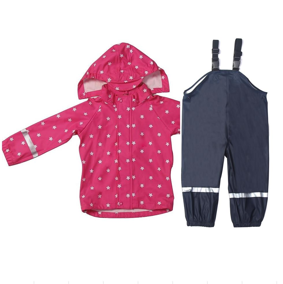 Waterproof Kids Rainsuit with PU Raincoat for Outdoor Adventures Jacket Raincoat Rainwear