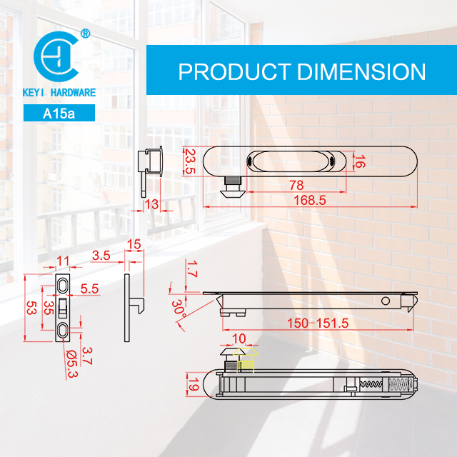 Sliding Window Touch Lock Handles for Aluminum Door Handle