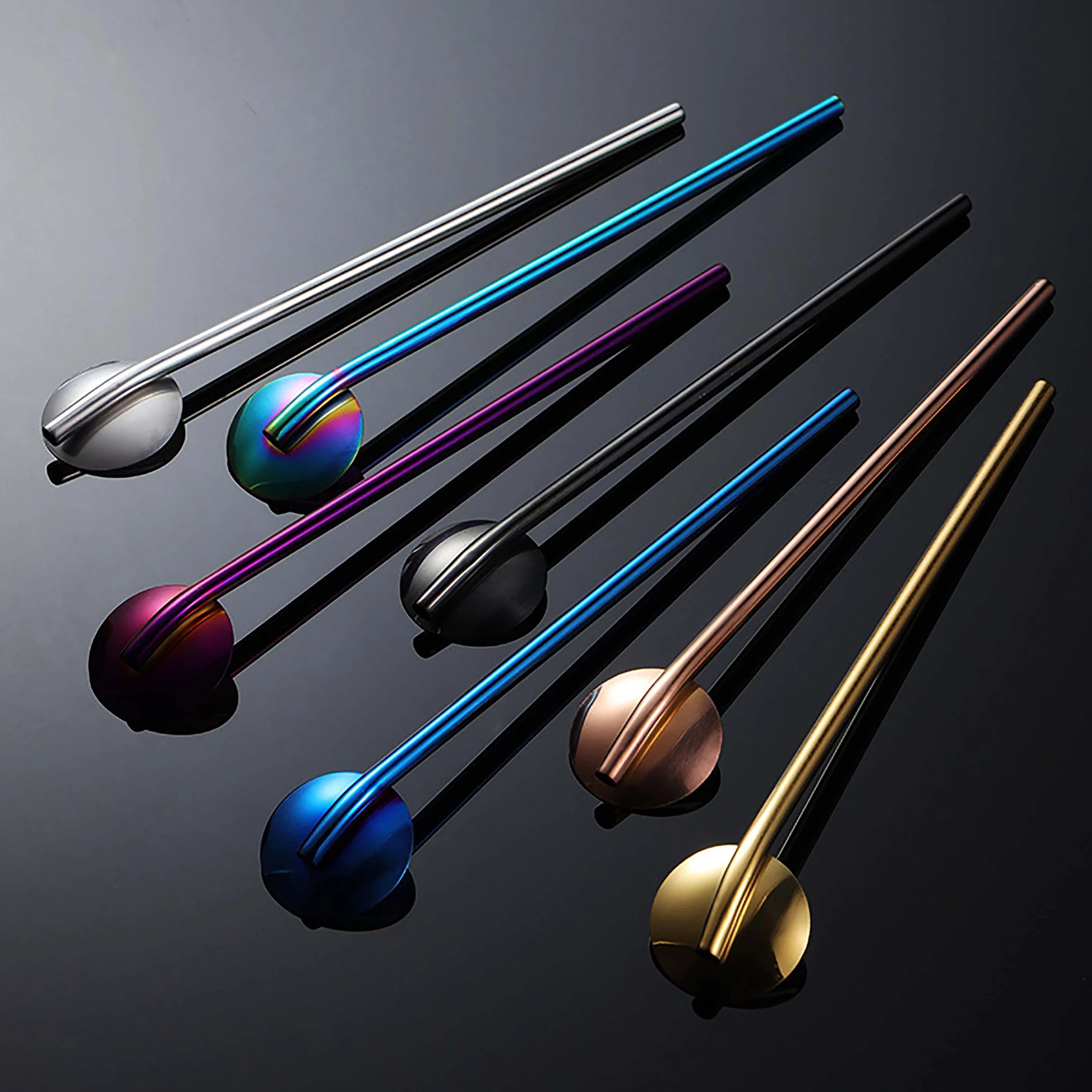 Straw 304 Stainless Steel Filter Spoon