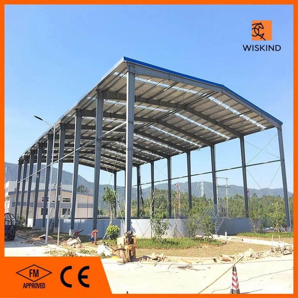 Wiskind Low Cost High Strength H-Section Beam/Column Steel Structure for Warehouse/Workshop/Office Building/Cow Shed/Hangar