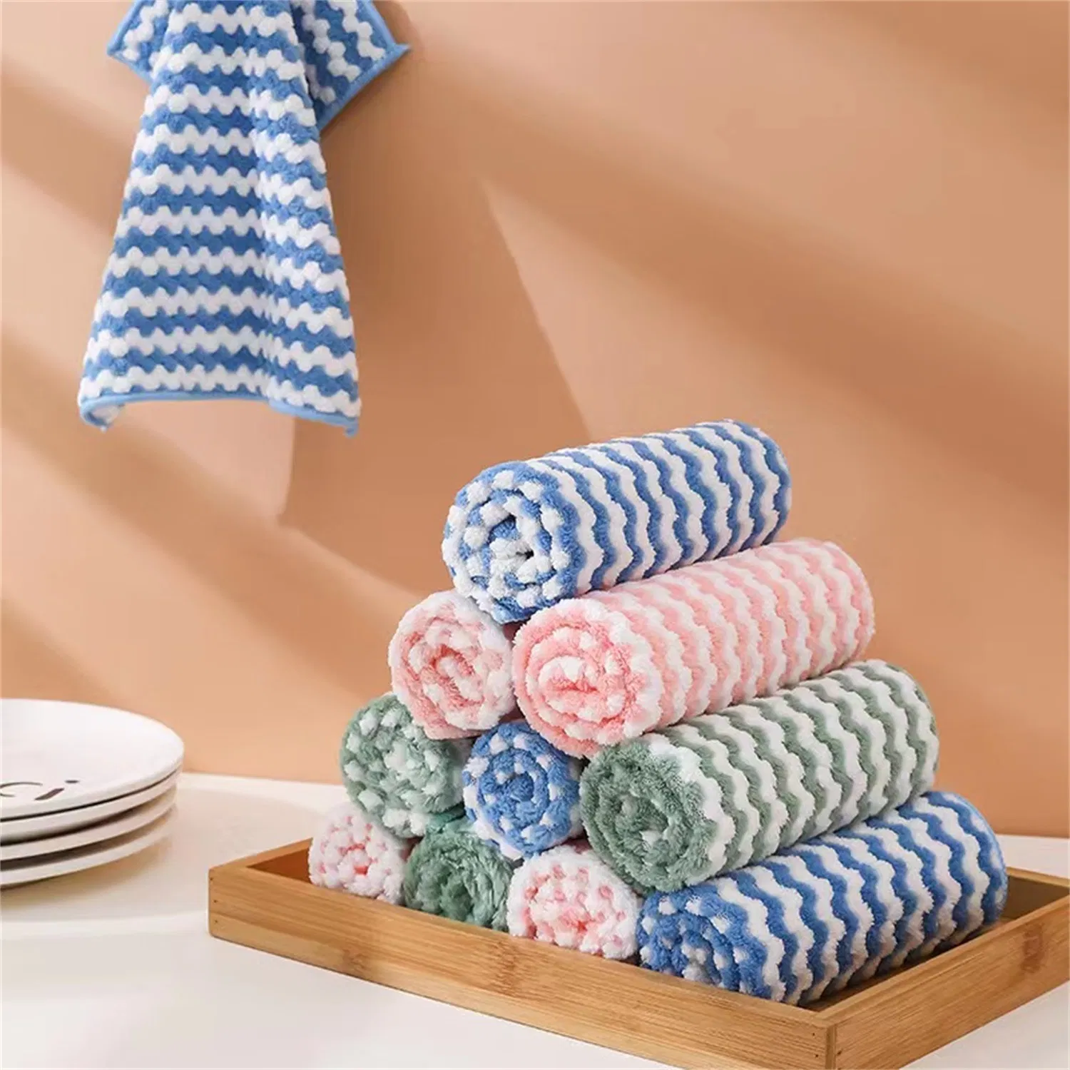 Microfiber Kitchen Towels, Dish Towel, Microfiber Cloth, Cleaning Cloth, Block Oil Stains and Make It Easy to Clean