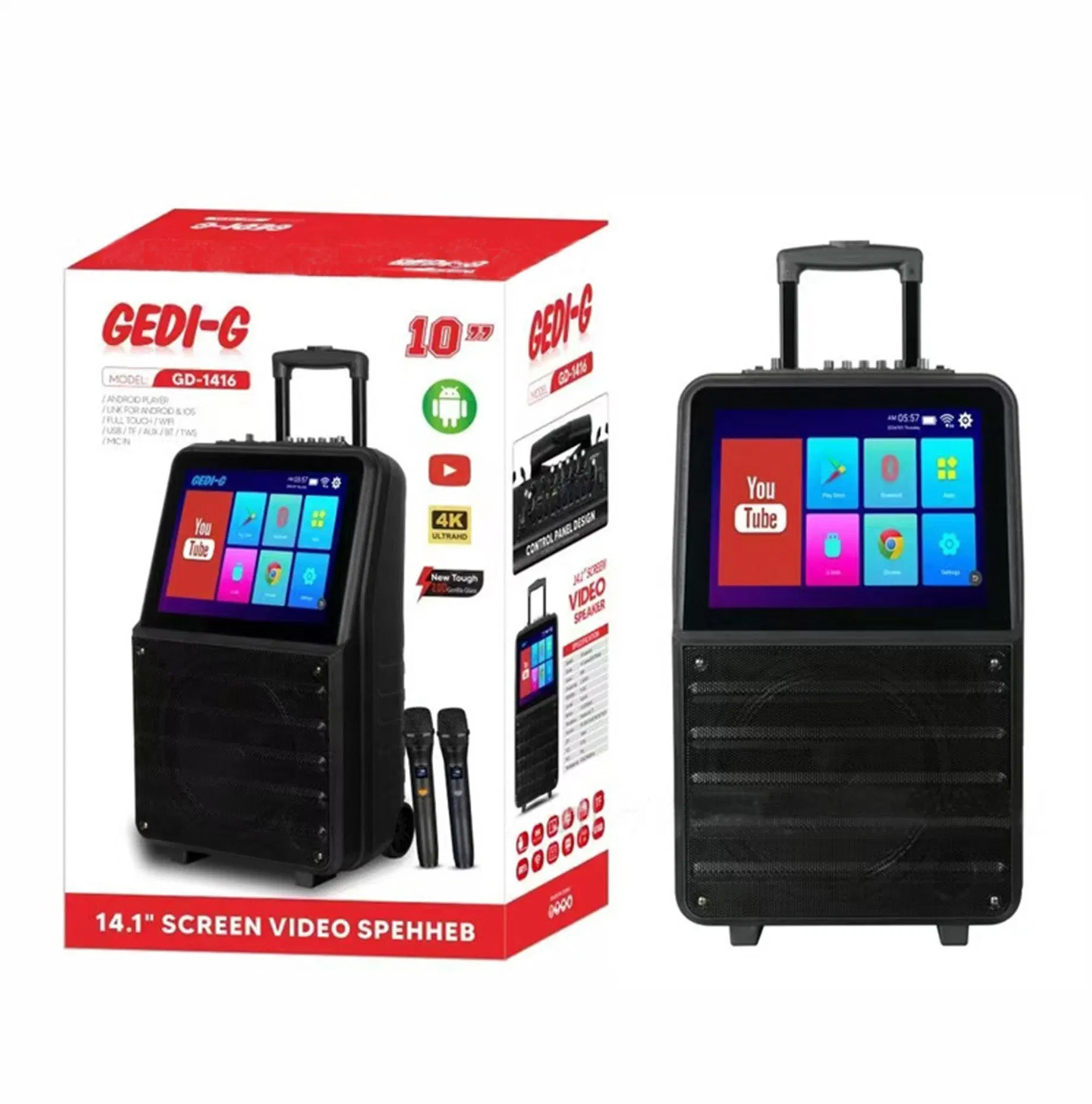 Портативная караоке-система с сенсорным экраном и Android