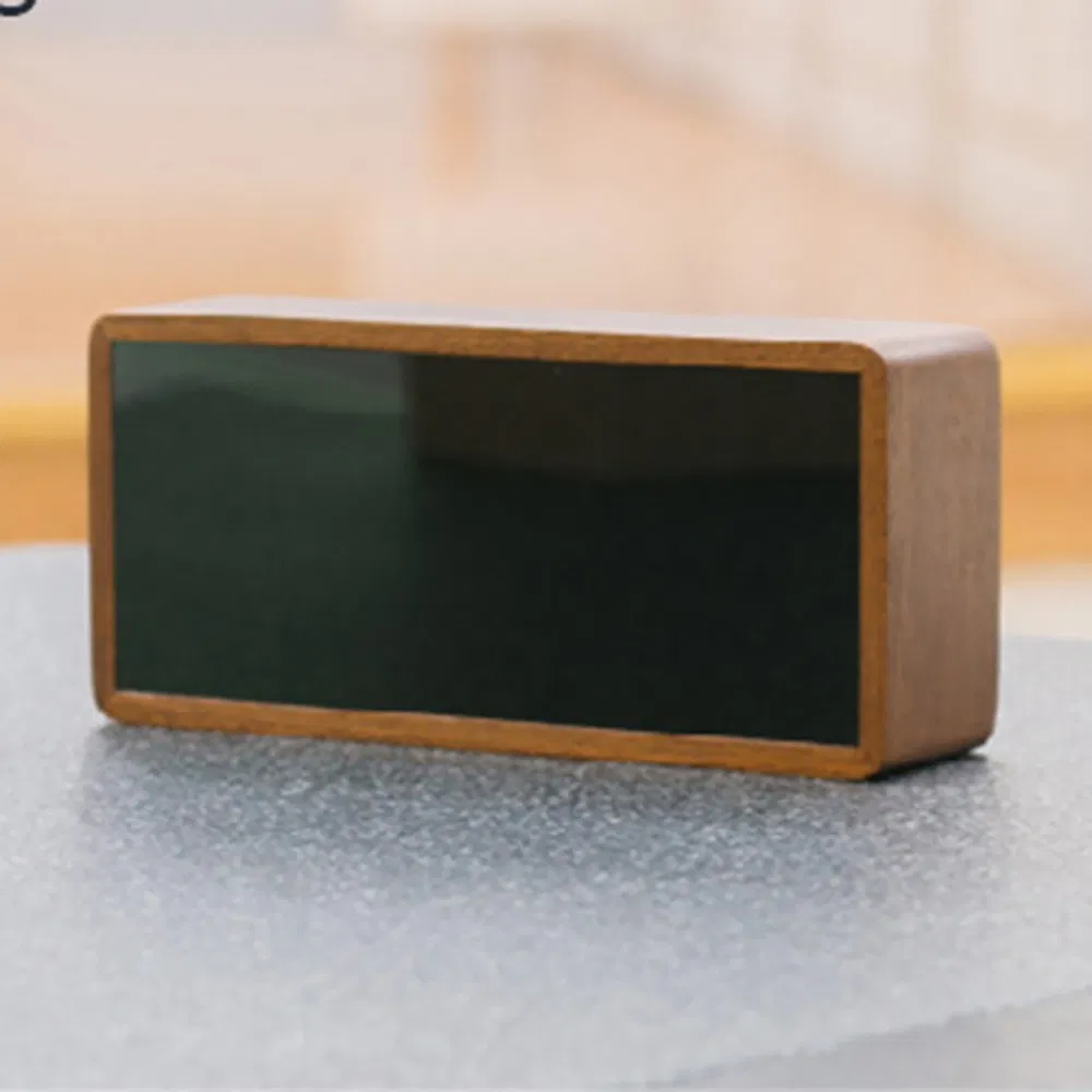 Natural Solid Wooden LED Alarm Clock Humidity and Temperature Display