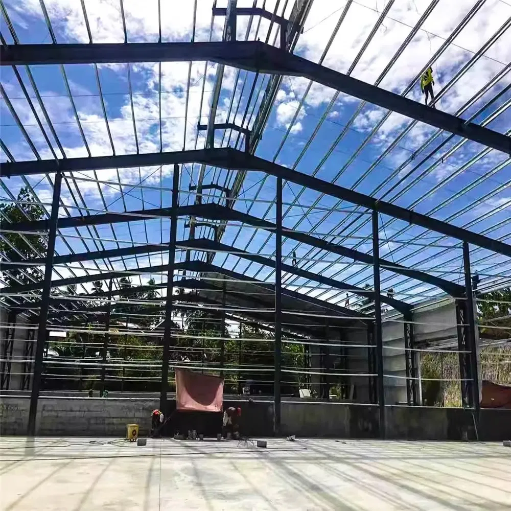Prefabricated/Preba Industrial Light Q355 Hot Rolled H Section Galvanized/Painted Matel Building Warehouse/Workshop Steel Structure for Camp/Hangar/Garage