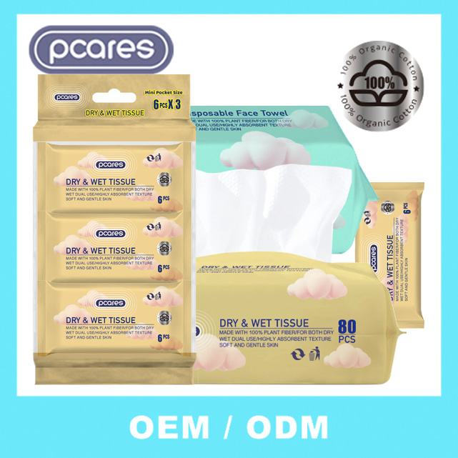 100% Pure Cotton Soft Face Disposable Facial Tissue Cotton Tissue Towel