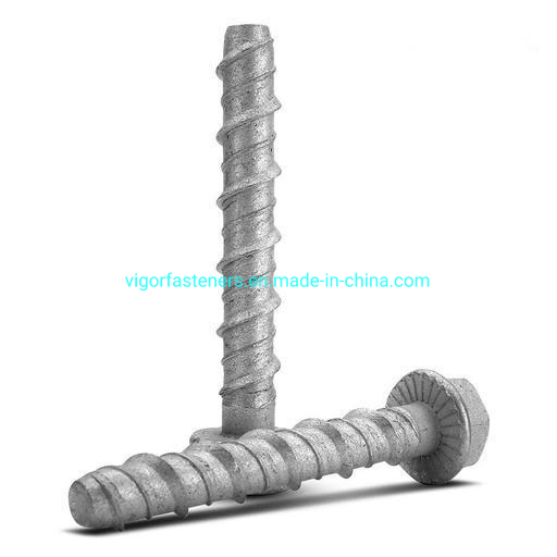 Grade 10.9 Hex Flange Head Concrete Screw Bolt Hot DIP Galvanized Expansion Anchor Bolt Masonry Bolt Masonry Screw for Concrete