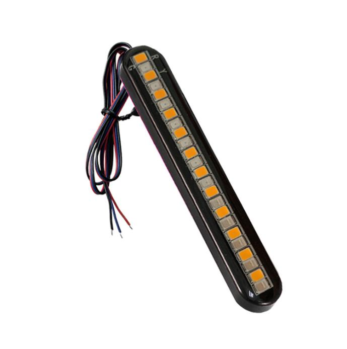 LED License Plate Lamp - 3W 24 SMD, Dual Color, Dynamic Turn/Brake/Tail Light, DC 10-30V, Waterproof