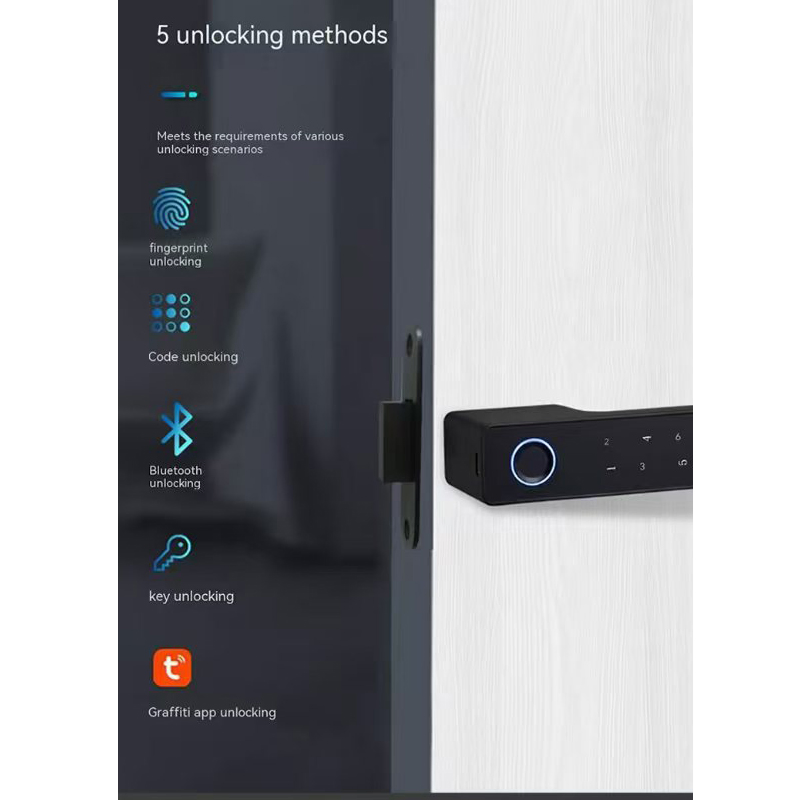 Indoor Silence Bluetooth Tuya Unlock Wooden Door Smart Lock