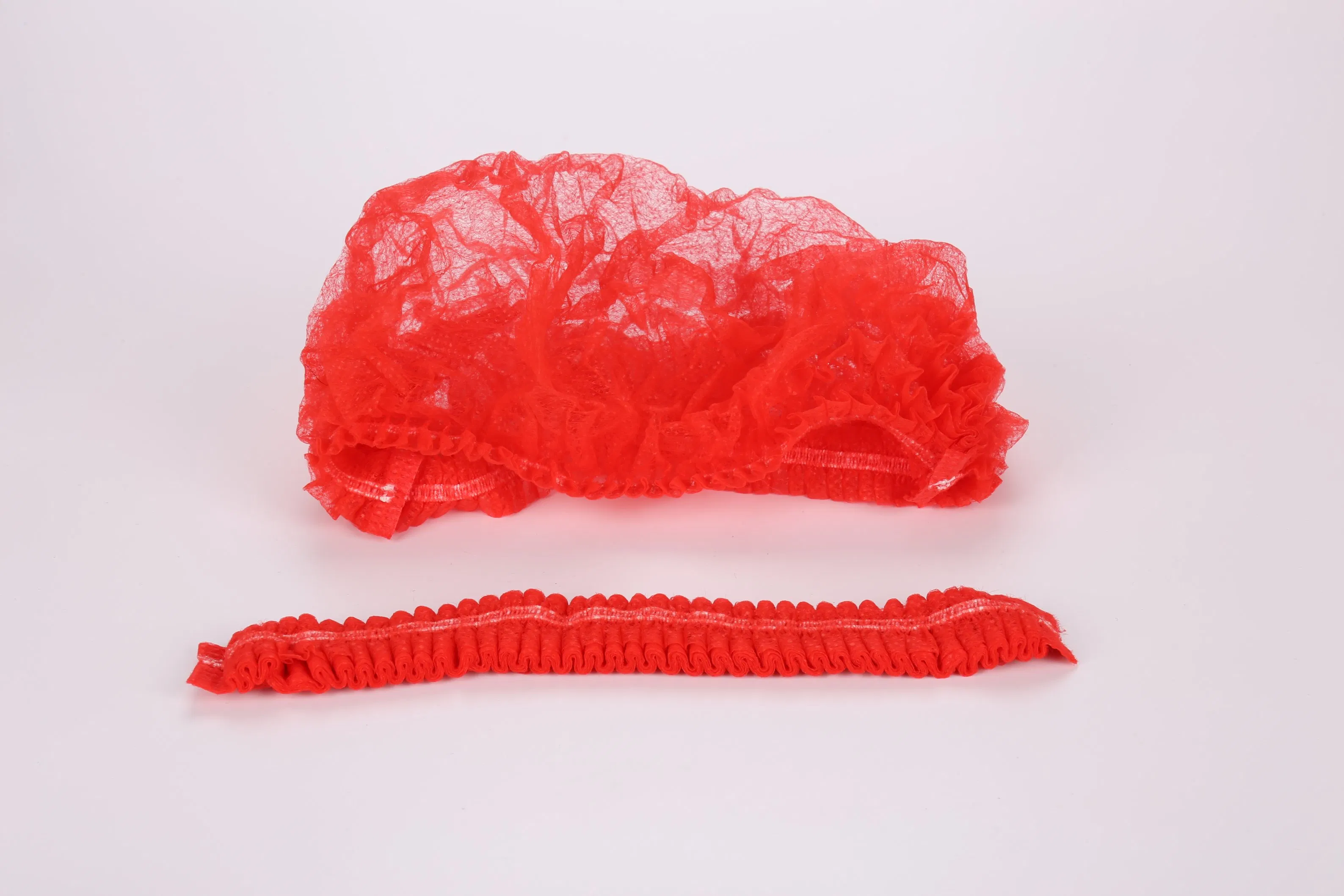 Non Woven Double Elastic Head Hair Cover Nonwoven Disposable Hair Net Cap Clip Caps Medical Bouffant Cap Disposable Hat