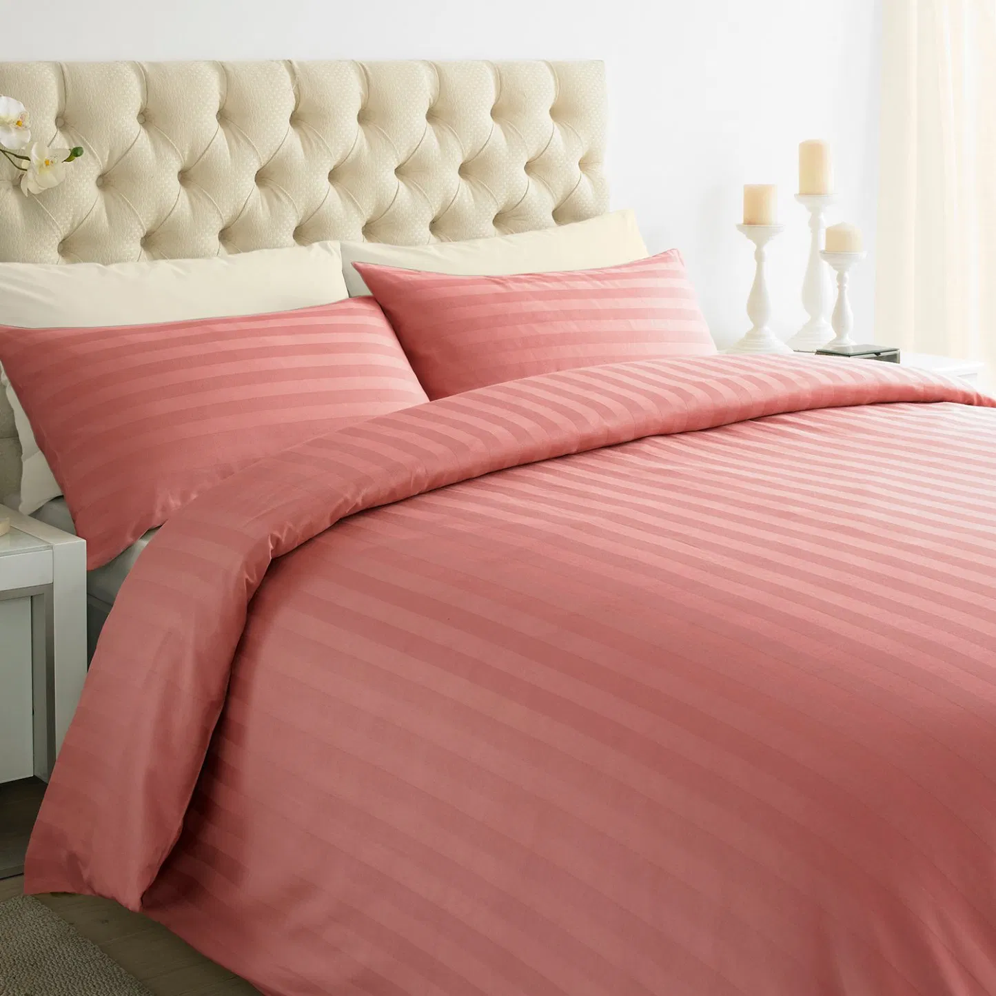 250tc 100% Cotton Colored Stripes Duvet Cover for 4-Star Hotels