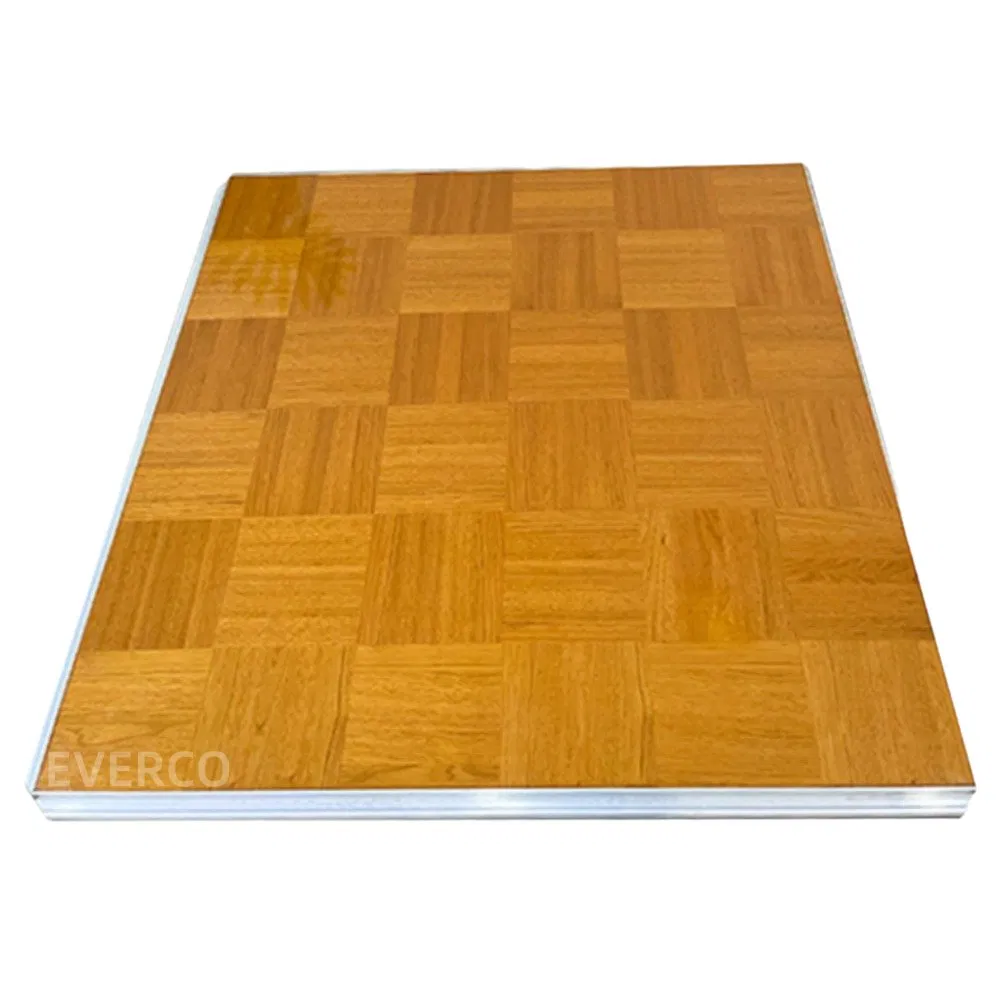 Screw Lock Interlocking Teak Wood Portable Mobile Dance Floor for Competition Events Dance Studios