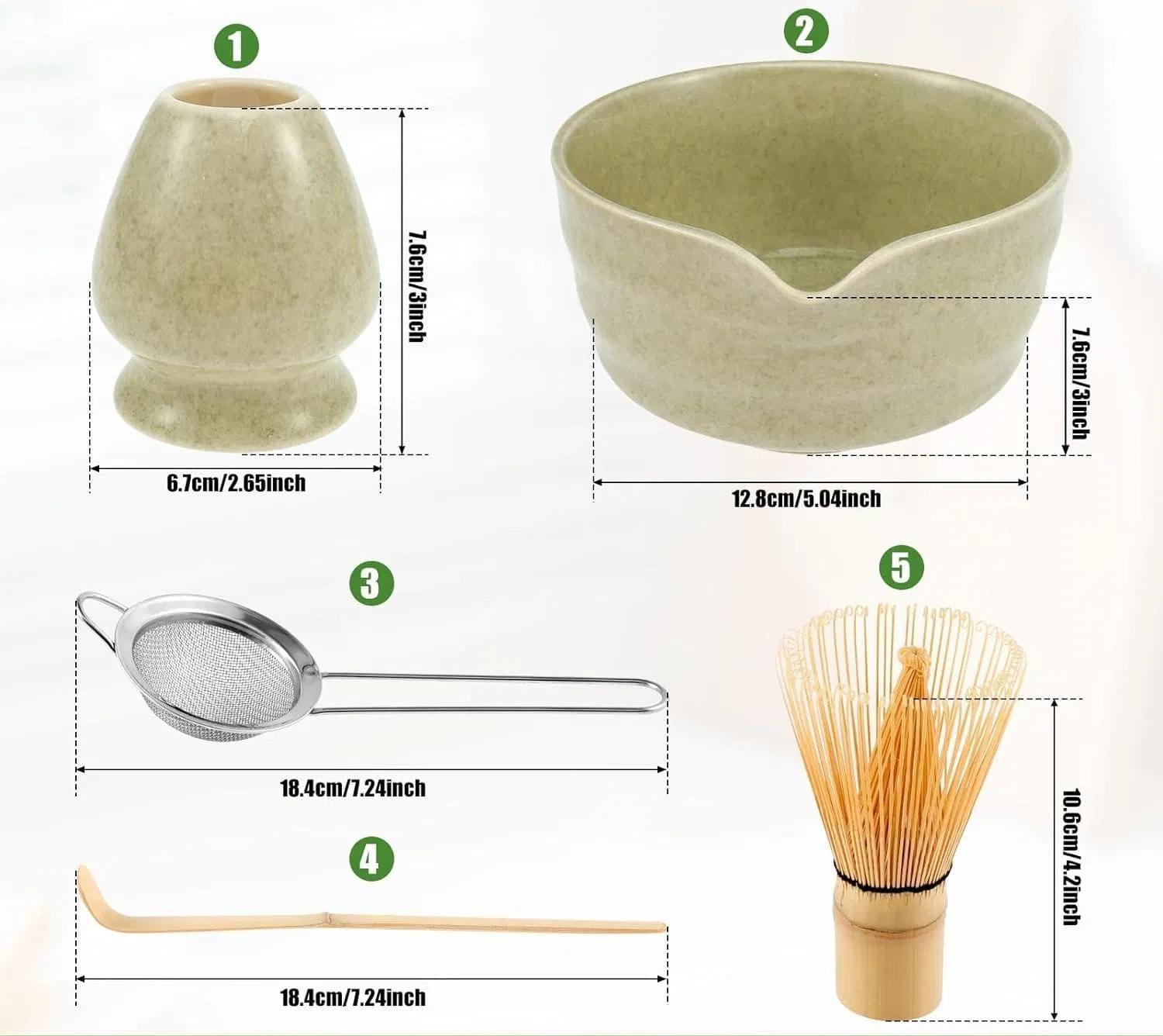 Matcha 4PCS/Set Tool Accessories Bamboo Bowl Spoon Tea Brush
