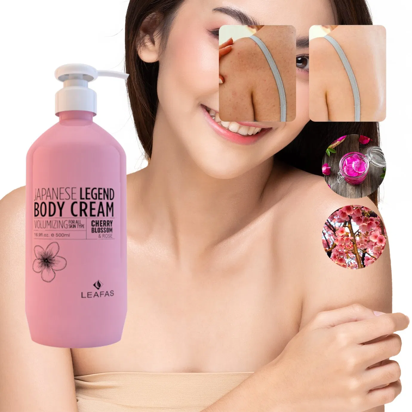 Wholesale OEM Private Label 500ml/1L Body Skin Care Body Cream