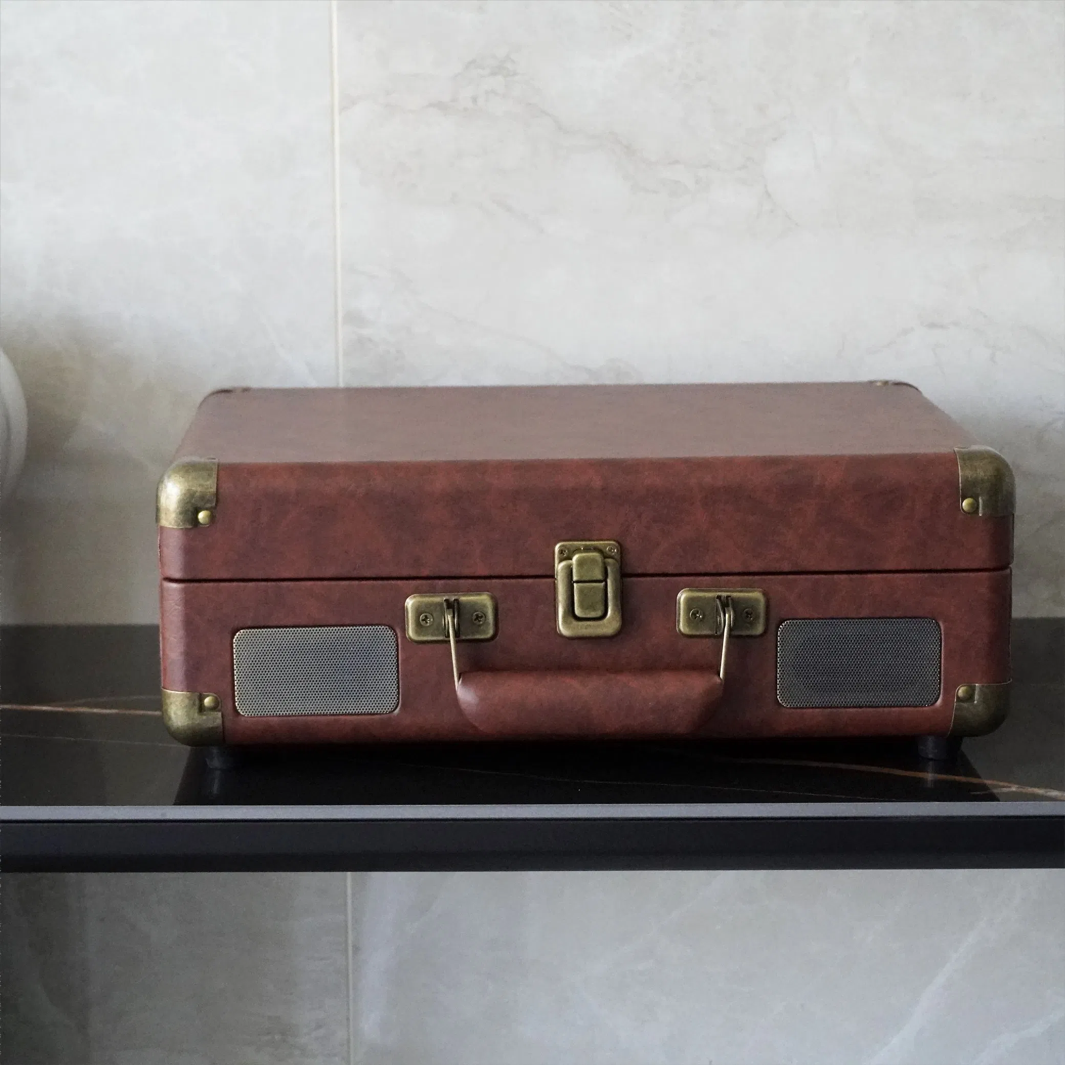 Tr103 Portable Suitcase 33/45/78 Rpm Bluetooth Vinyl Turntable Record Player