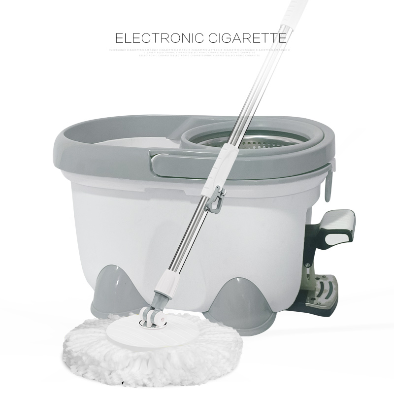 Chinese Made Rotating Mop Bucket Set with 2 Replaceable Ultra-Fine Fiber Cloth Heads and Thickened Mop Rod