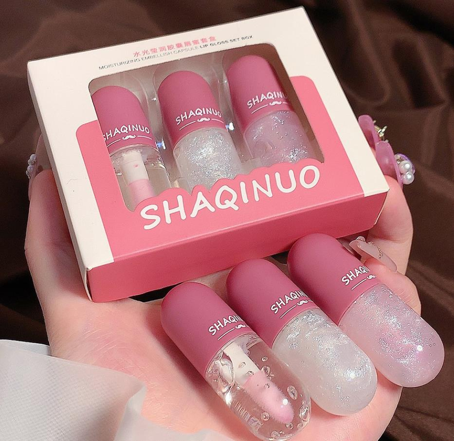 Online Wholesale in Stock 3PCS Set Color Changing Lip Oil Beauty Accessories for Women Moisturizing Nonstick Lip Gloss Tube Set Cosmetics Makeup Lip Gloss Oil