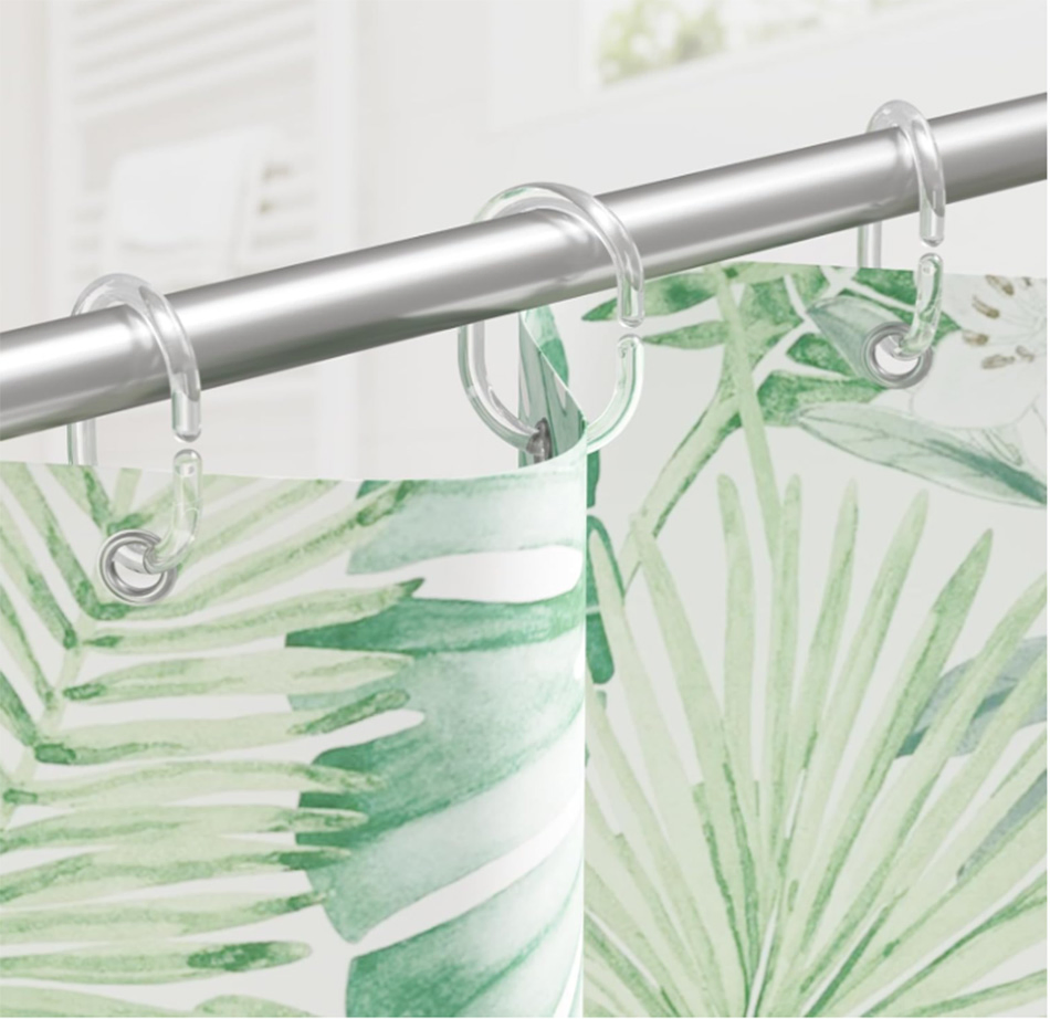 24PCS C Shaped Plastic Shower Curtain Rings Shower Hooks for Shower Curtain