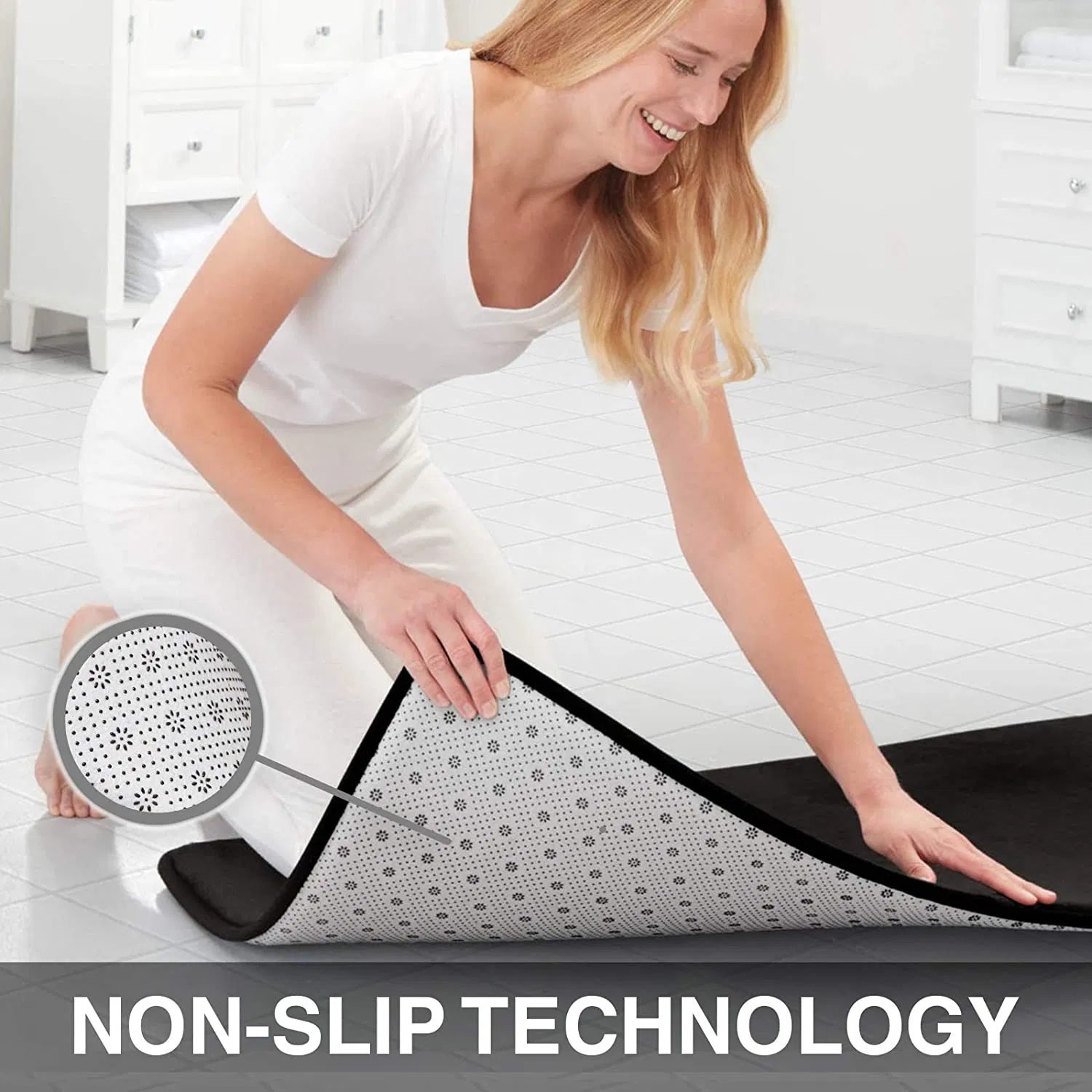 Non Slip Absorbent Memory Foam Velvet Bathroom Carpet Bath Rug Mat